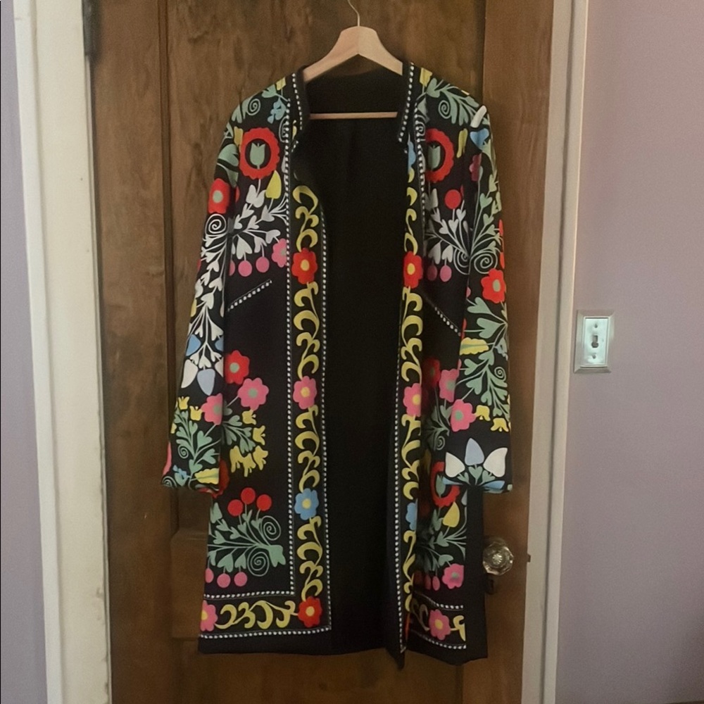 Colorful Floral Patterned Coat
